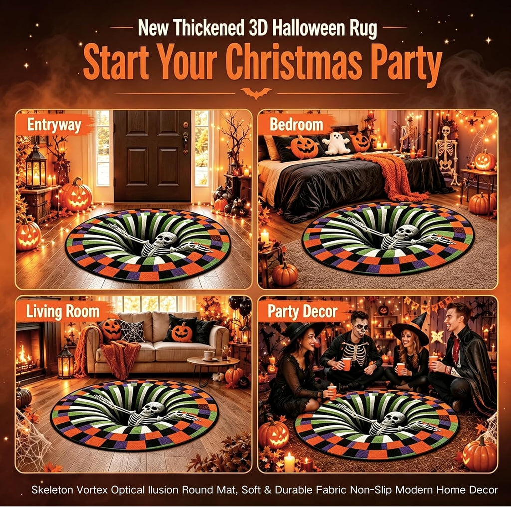 3D Halloween Rugs, Halloween 3D Rugs Optical Illusion 24In
