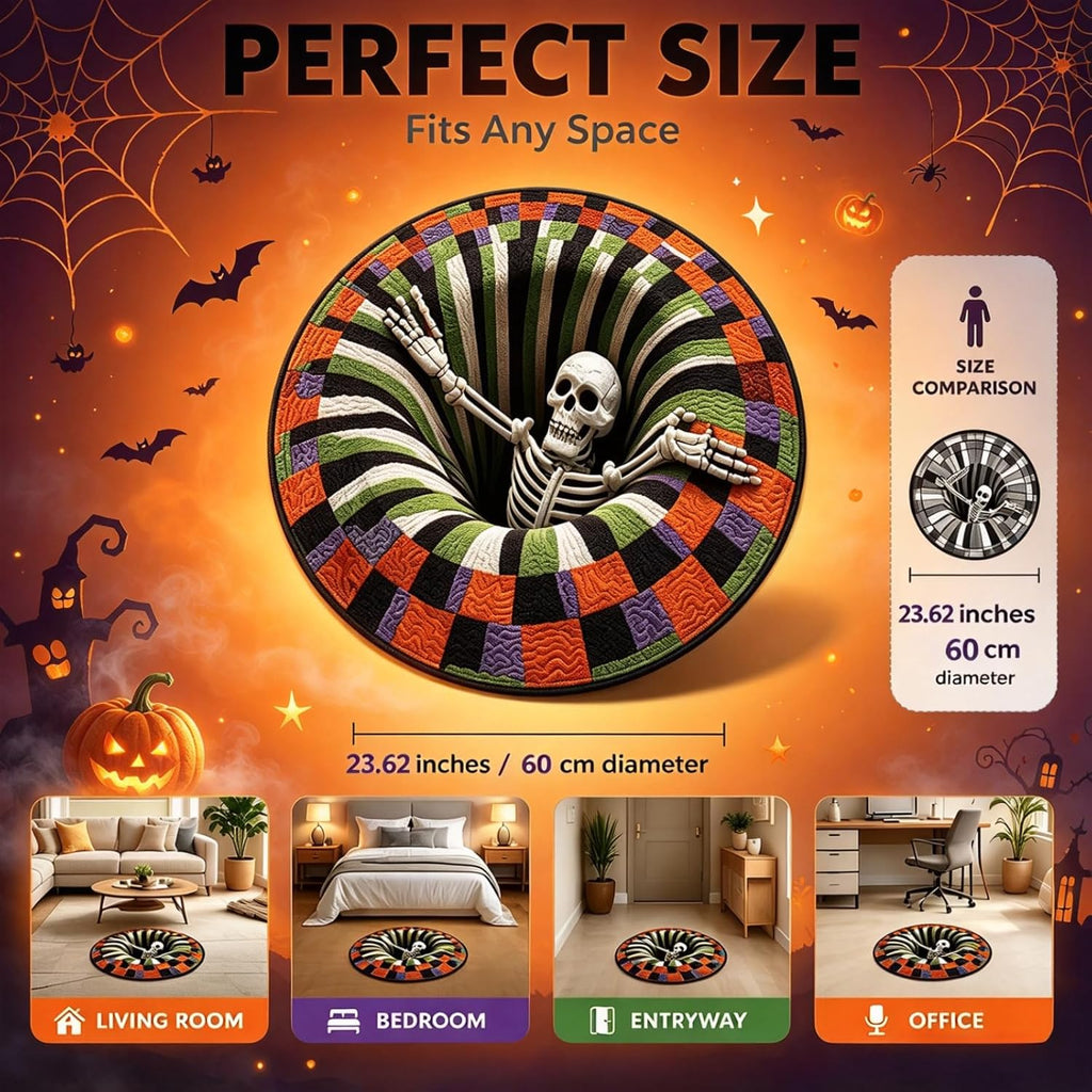 3D Halloween Rugs, Halloween 3D Rugs Optical Illusion 24In