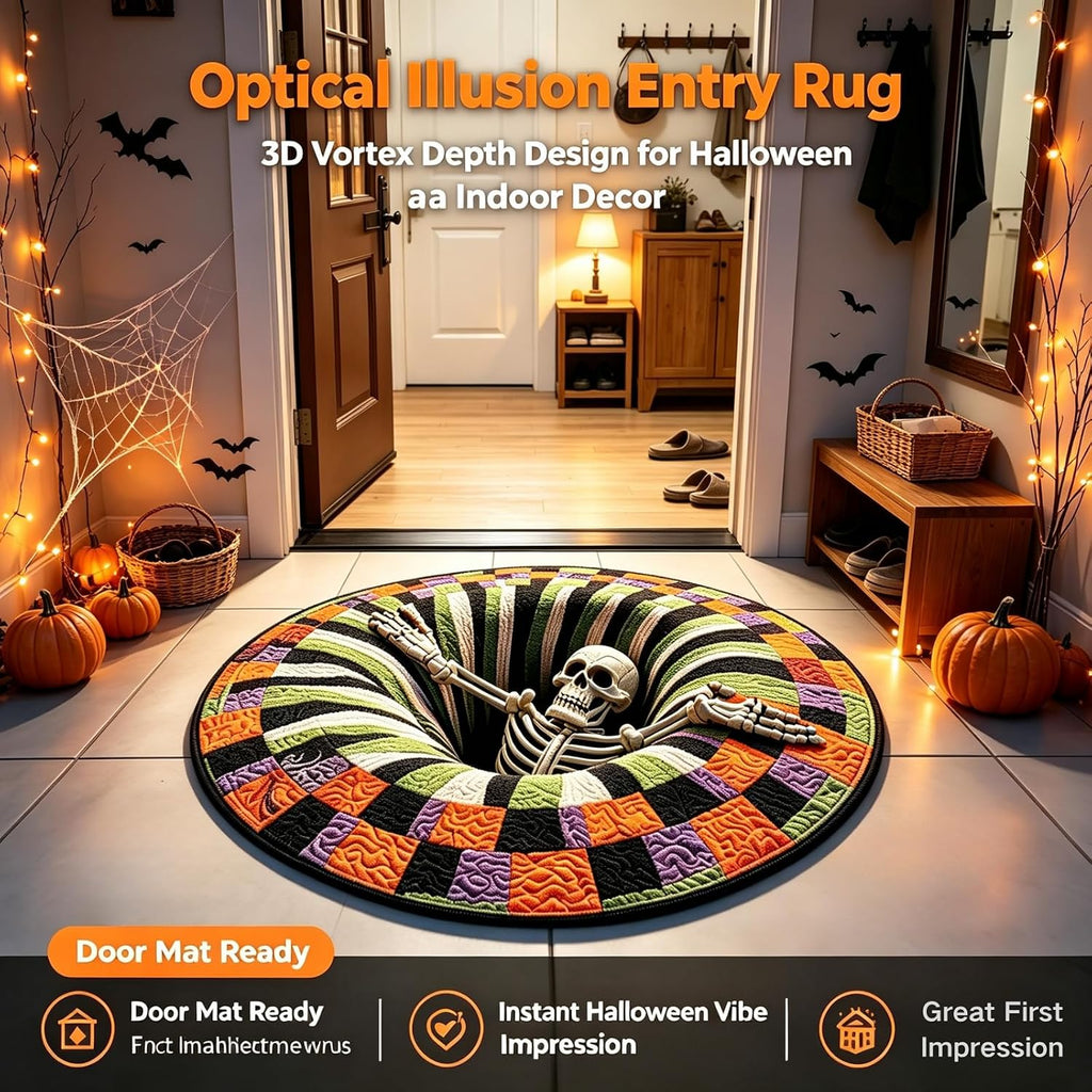 3D Halloween Rugs, Halloween 3D Rugs Optical Illusion 24In